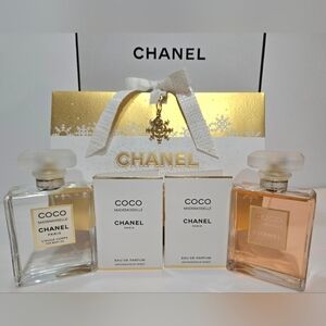 CHANEL COCO MADEMOISELLE BUNDLE: EDP 3.4 Oz+Body OIL 3.4 OZ + Bonus +Charm New